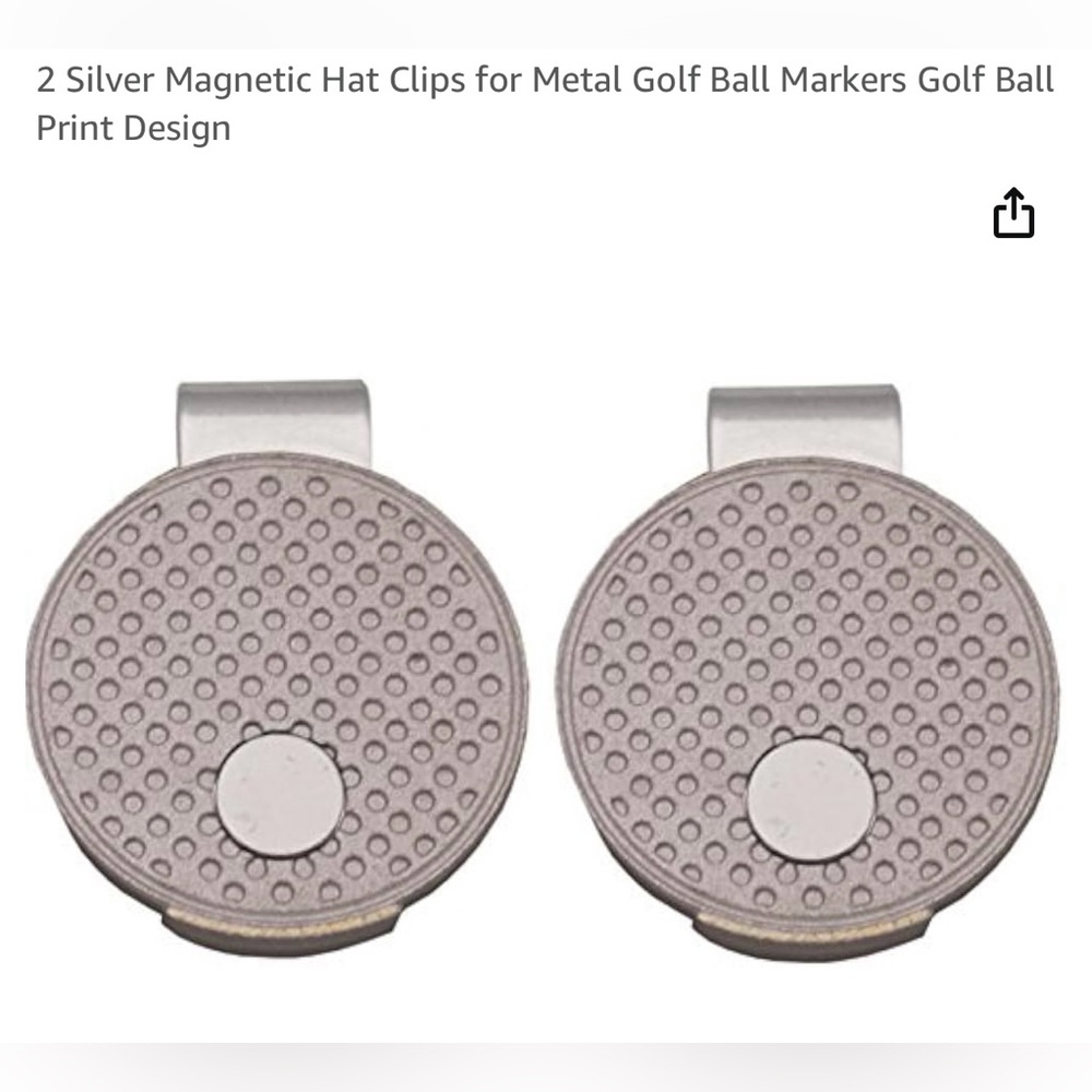Golfing: 2 Silver hat clips and 50 magnetic markers